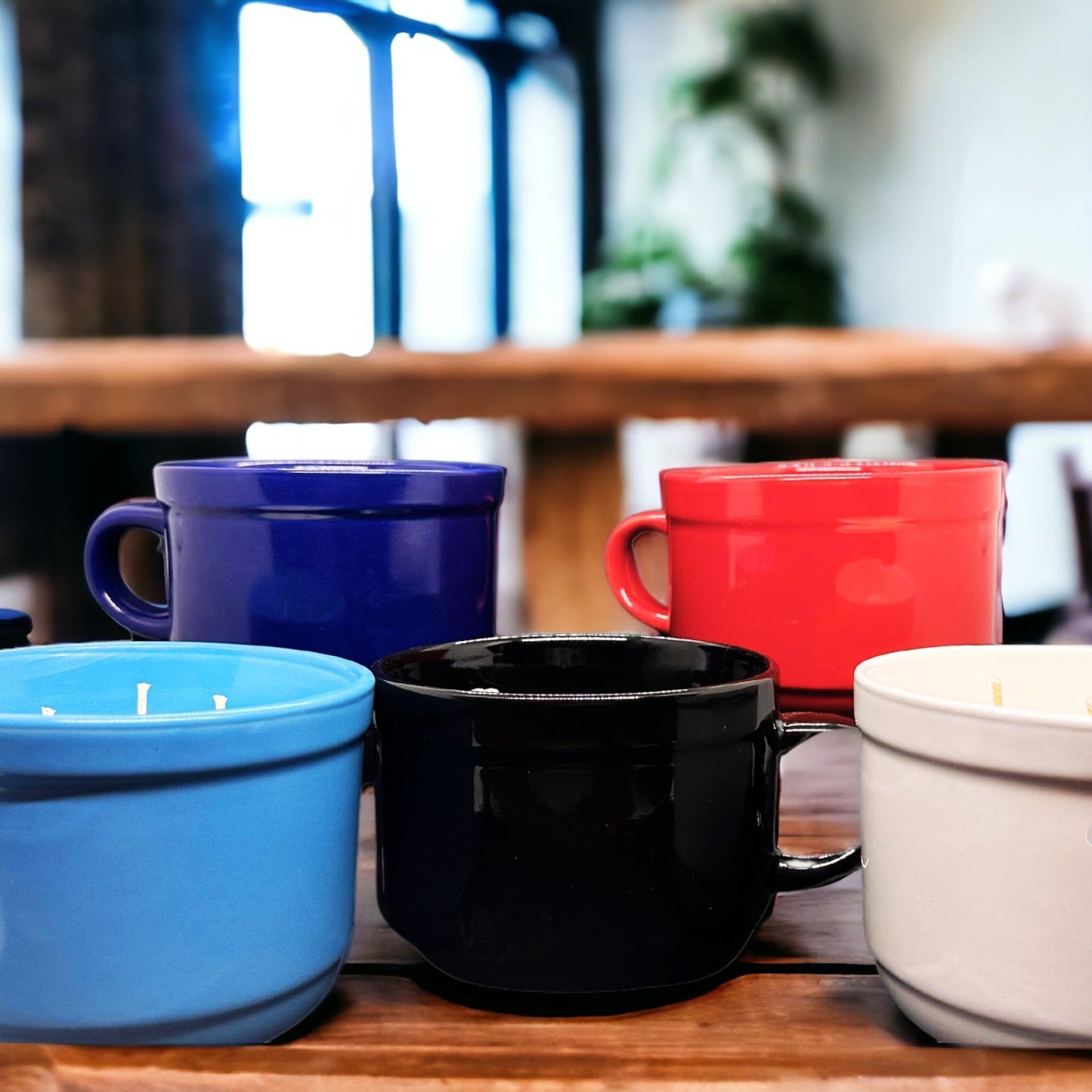 3-Wick Coffee Mug Candle LIGHT BLUE