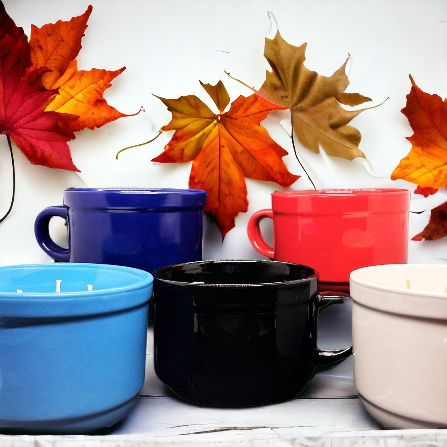 3-Wick Coffee Mug Seasonal Candle RED