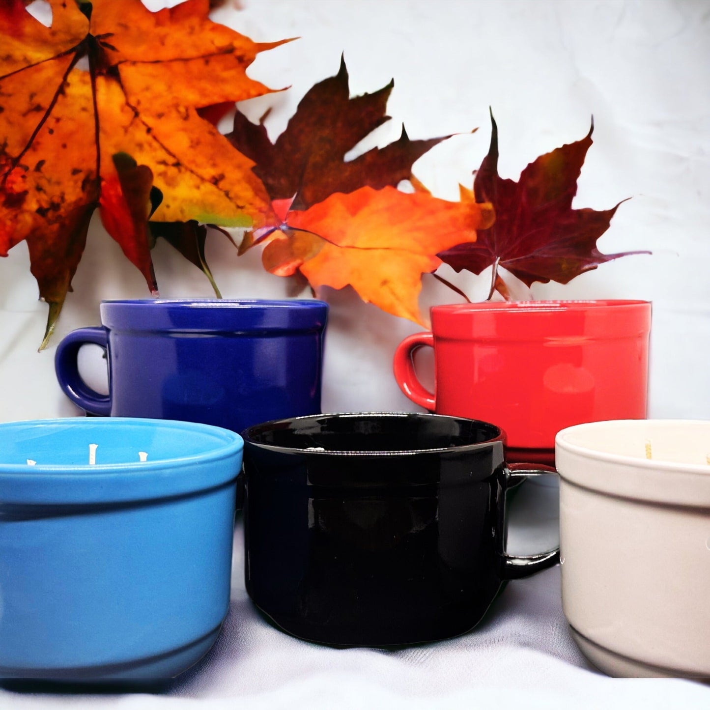 3-Wick Coffee Mug Seasonal Candle RED