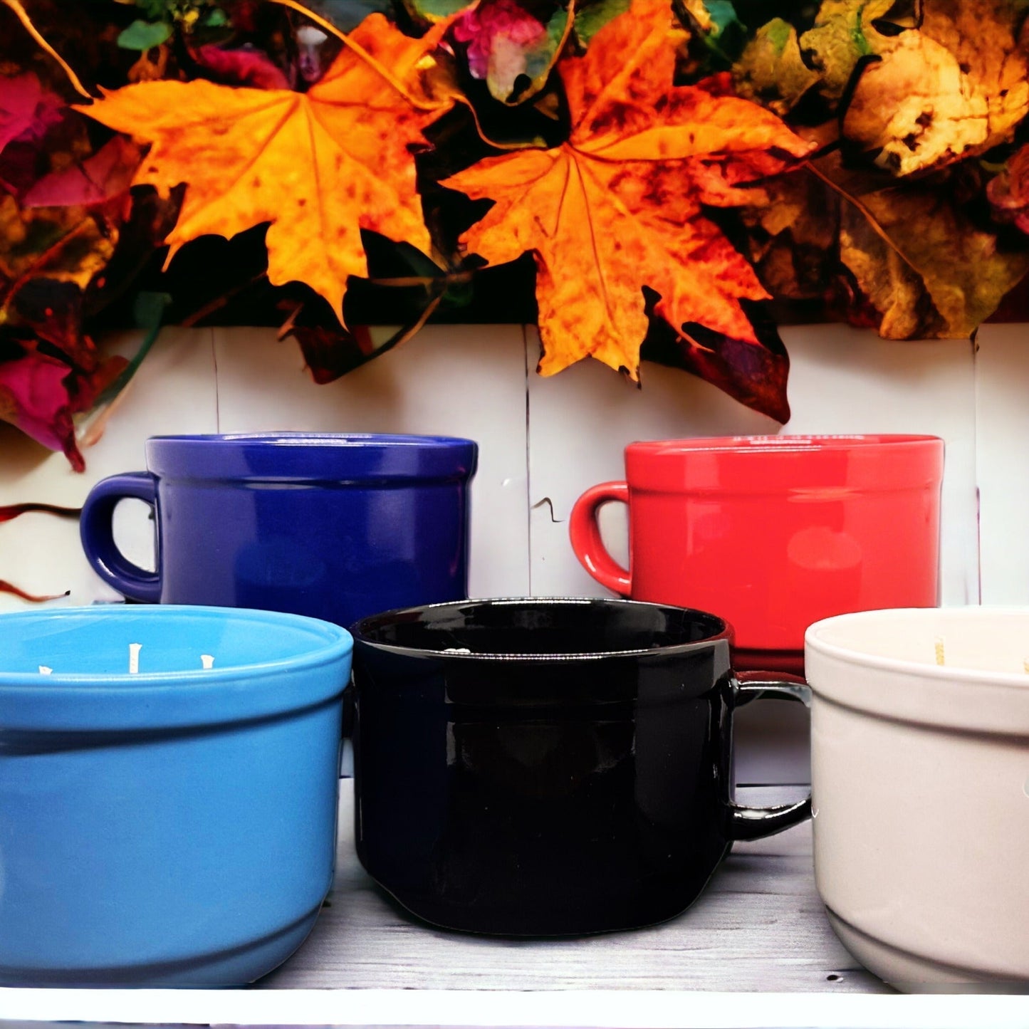 3-Wick Coffee Mug Seasonal Candle RED