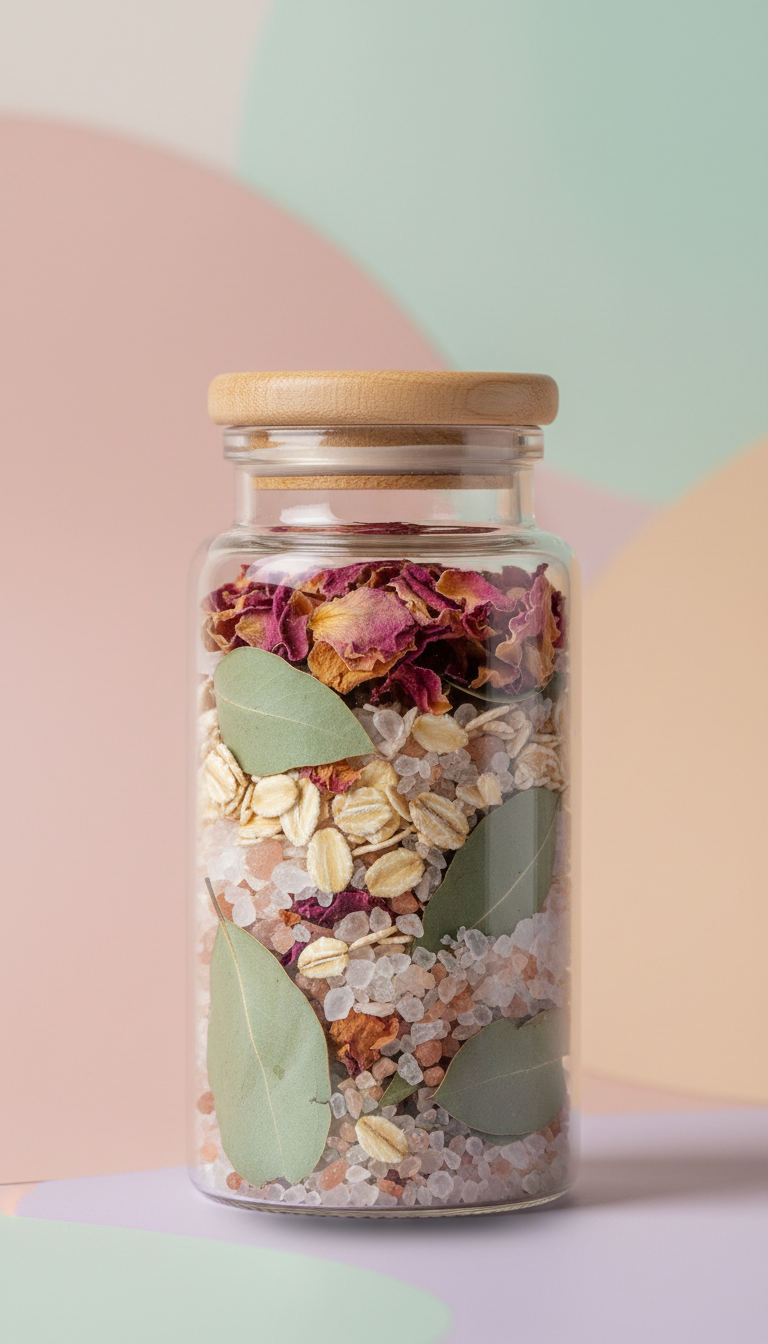 Botanical Bath Soak Glass Jar