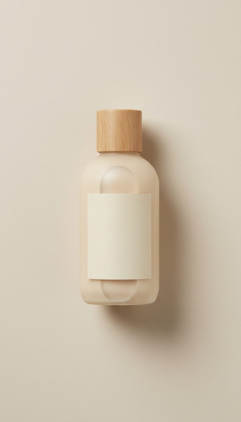 Botanical bath oil in oat cream bottle