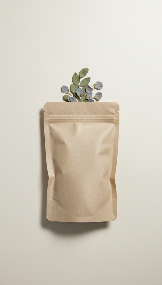 Botanical bath soak in recyclable pouch