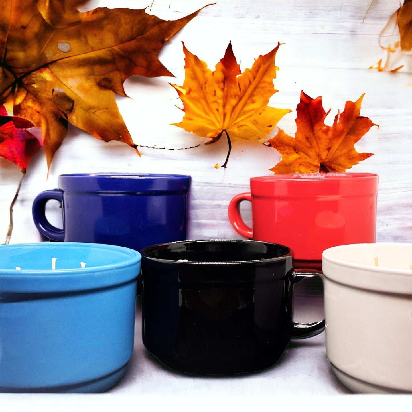 3-Wick Coffee Mug Seasonal Candle LIGHT BLUE