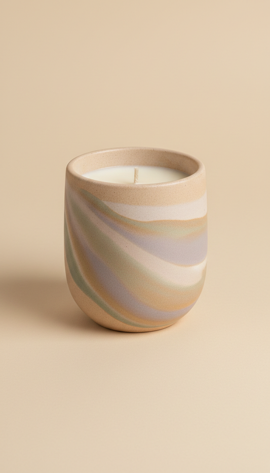Candle with Matte Ceramic Vessel