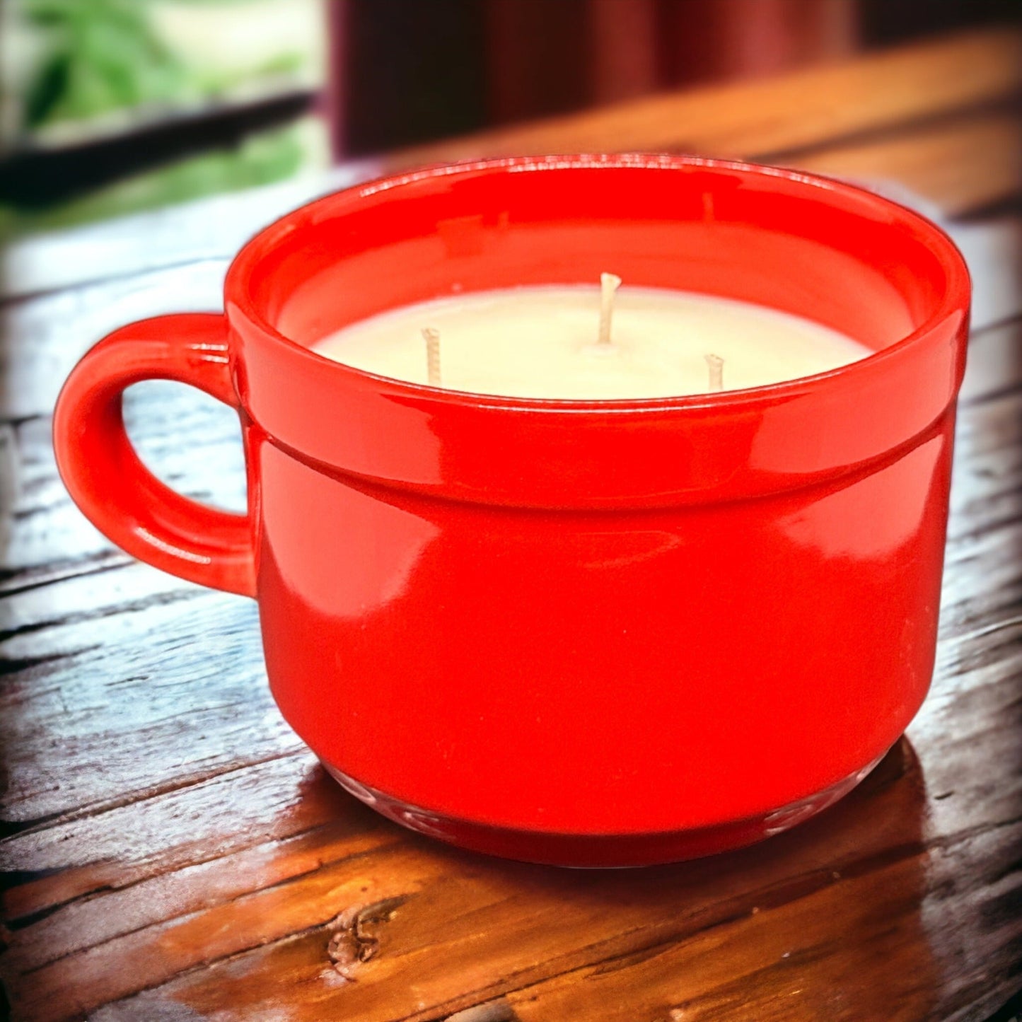 3-Wick Coffee Mug Candle RED