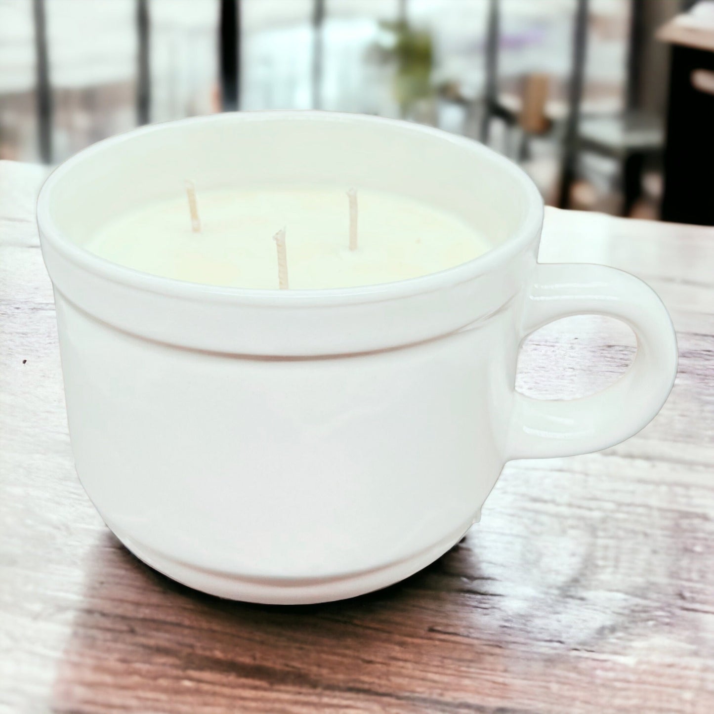 3-Wick Coffee Mug Candle WHITE