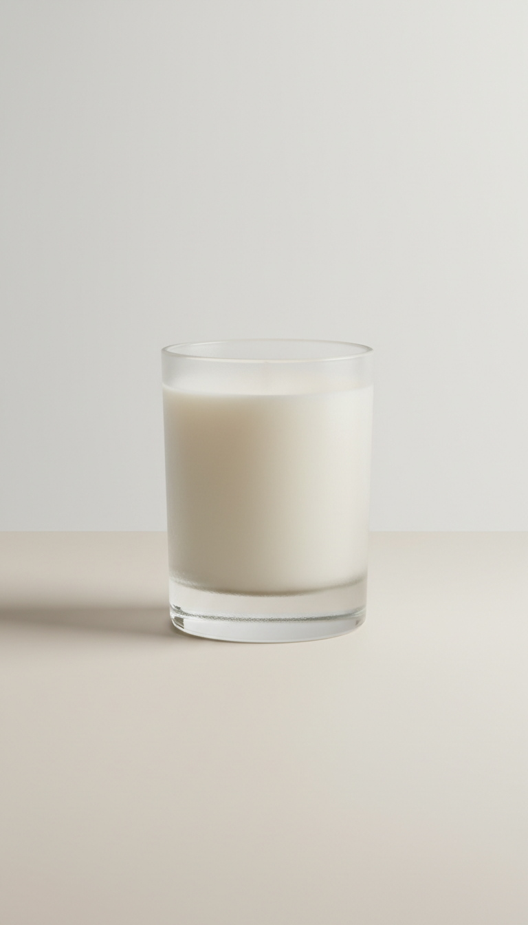 Scented candle in minimalist glass