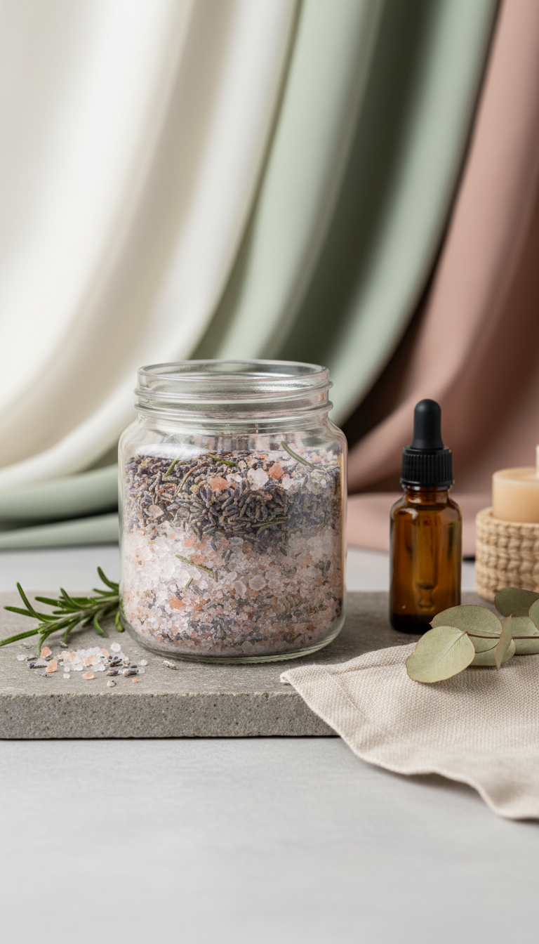 Aromatic bath soak with Himalayan salt